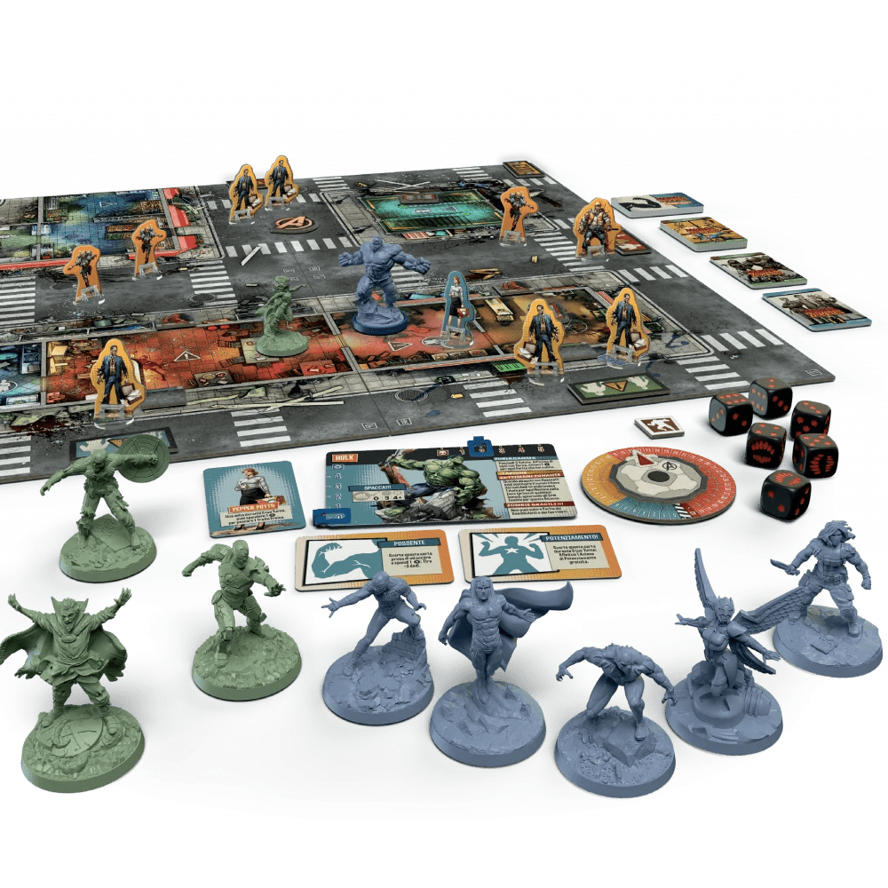 mz heroes resistance gioco da tavolo - componenti