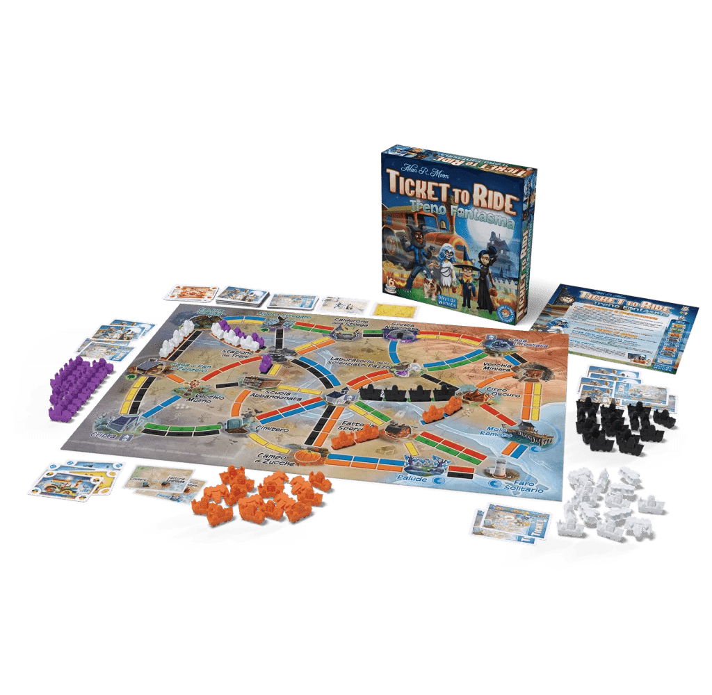 ticket to ride treno fantasma gioco da tavolo - componenti