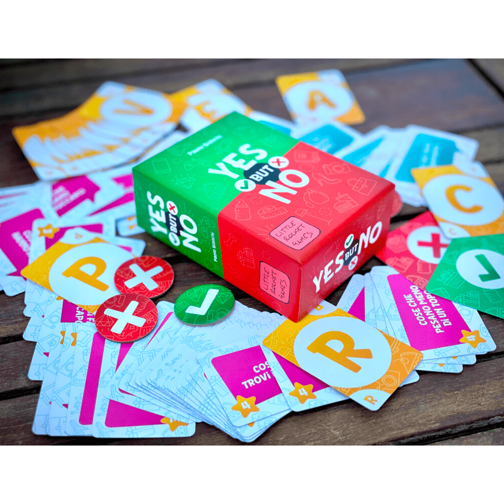 yes but no gioco da tavolo - componenti